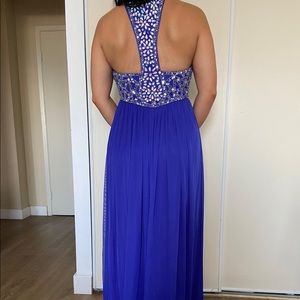 LIKE NEW! Royal blue formal dress + shawl